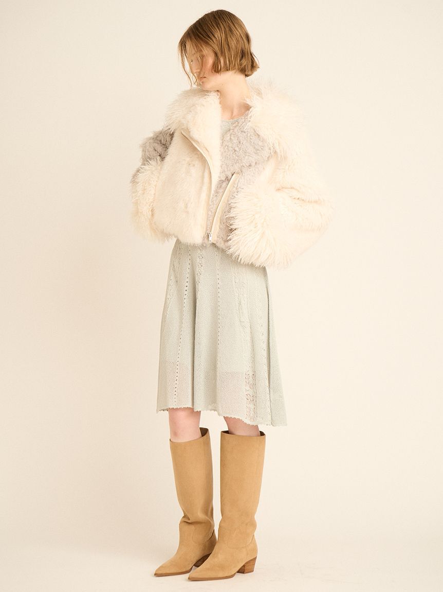 FURFUR「透かし編みニットワンピース」|ワンピース|