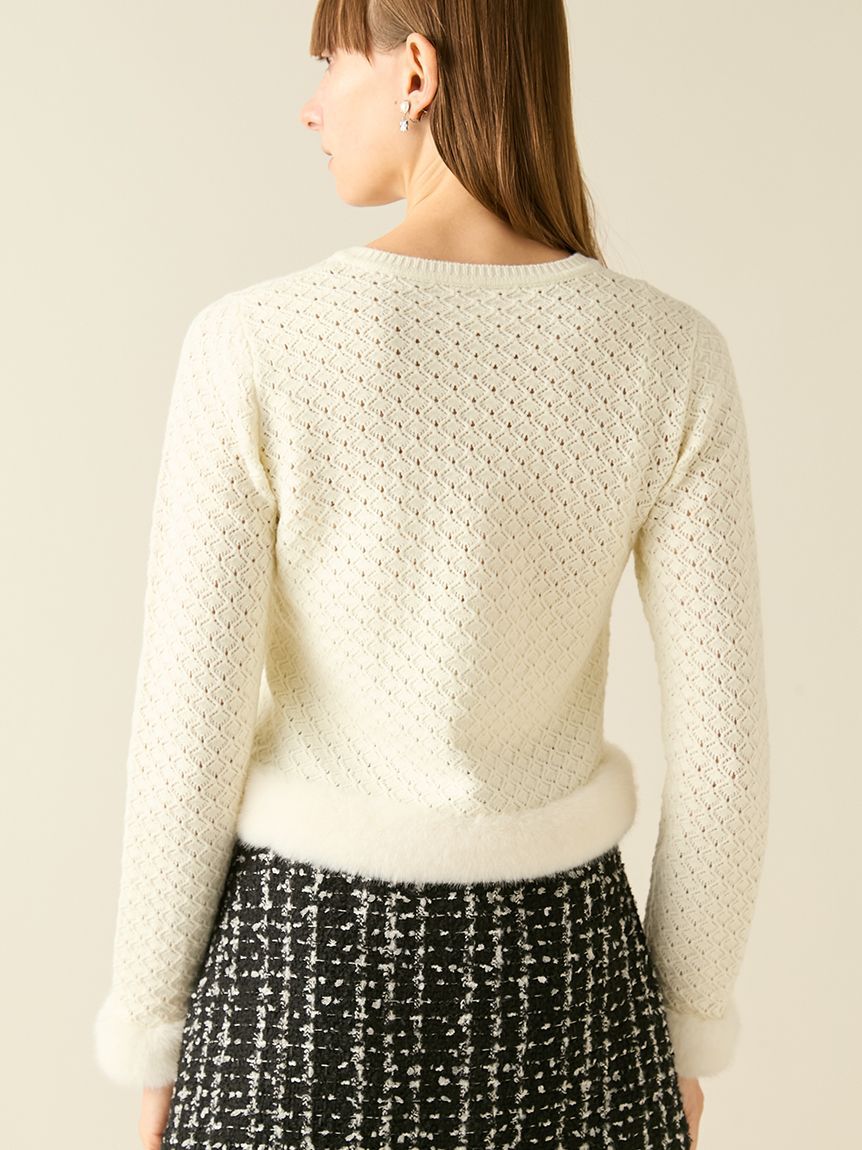 FURFUR「エコファートリムカーディガン」|カーディガン|