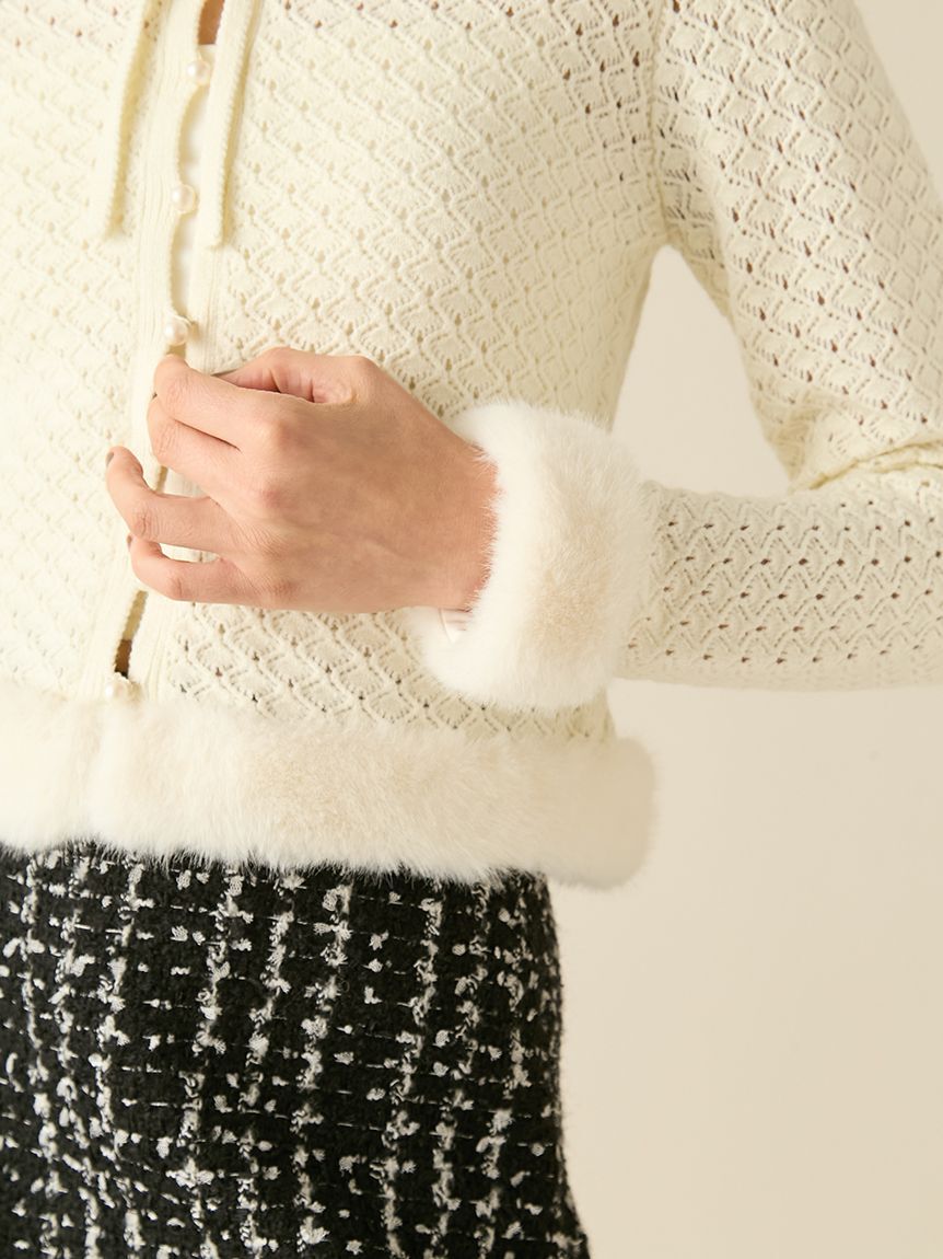 FURFUR「エコファートリムカーディガン」|カーディガン|