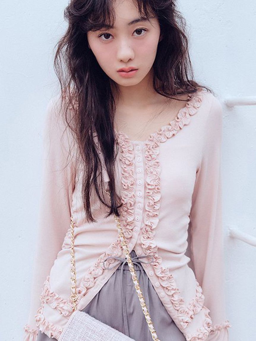 FURFUR「【WEB限定カラー】フリルカーディガン」|カーディガン|