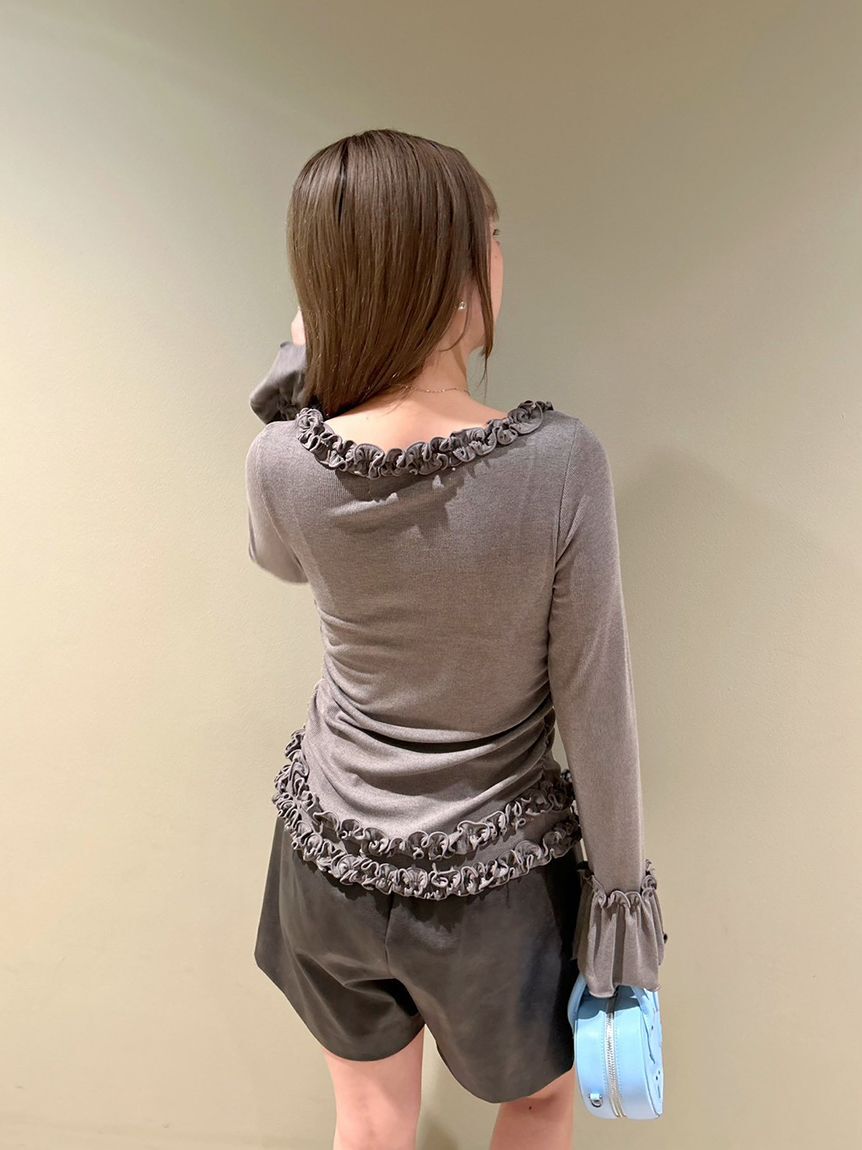 FURFUR「【WEB限定カラー】フリルカーディガン」|カーディガン|