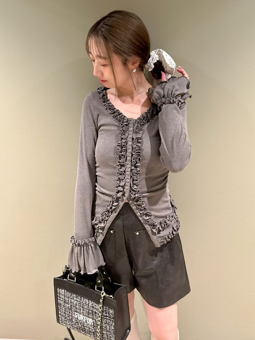 FURFUR「【WEB限定カラー】フリルカーディガン」|カーディガン|