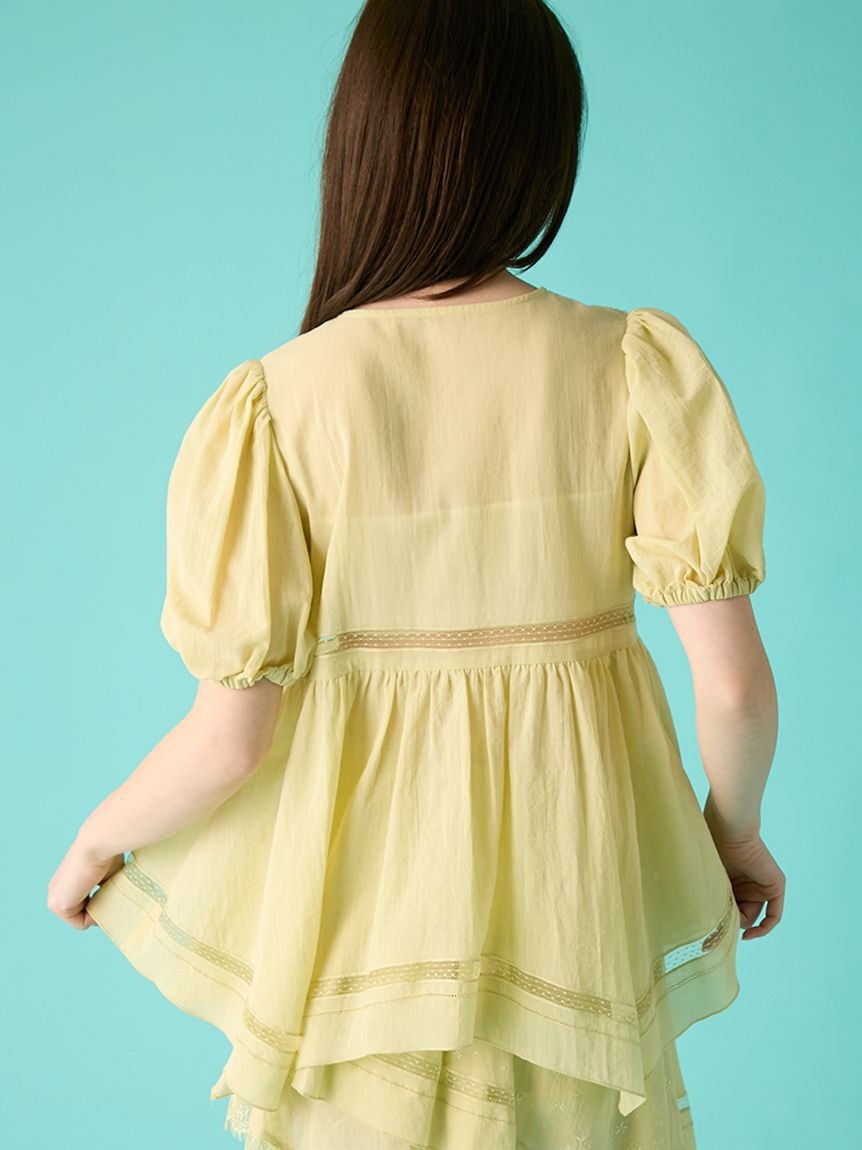 FURFUR「ハンカチ刺繍チュニックブラウス」|シャツ・ブラウス|