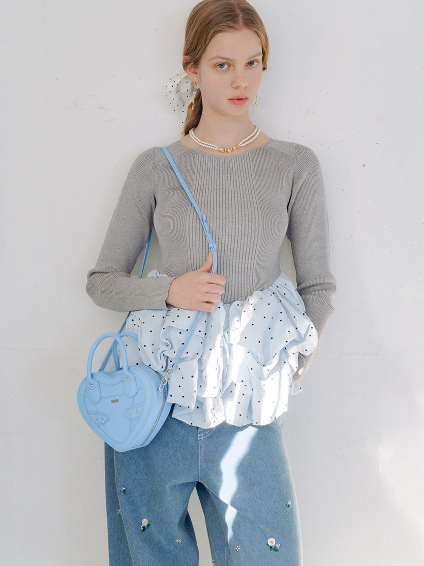 FURFUR「バルーンドッキングリブニットプルオーバー」|ニット・セーター|