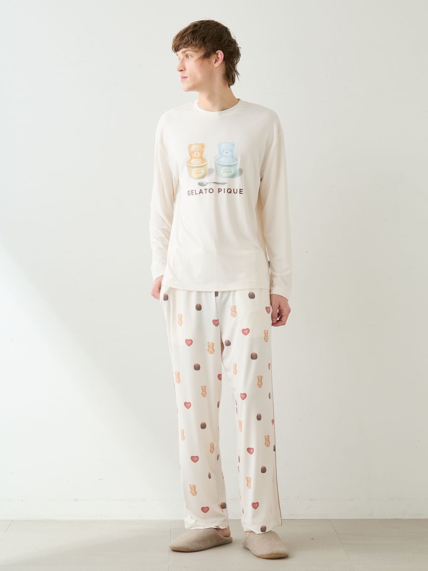 GELATO PIQUE HOMME「【Valentine】【HOMME】総柄ロングパンツ」|ルームウェア|