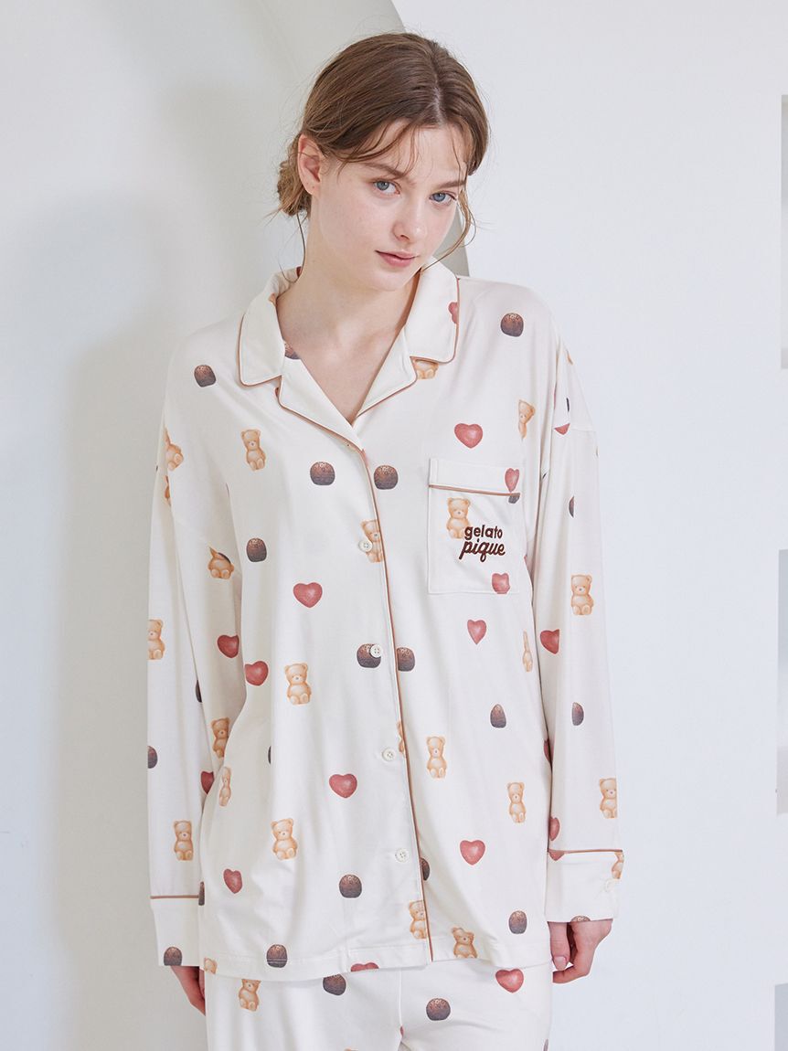 gelato pique「【Valentine】総柄シャツ」|ルームウェア|