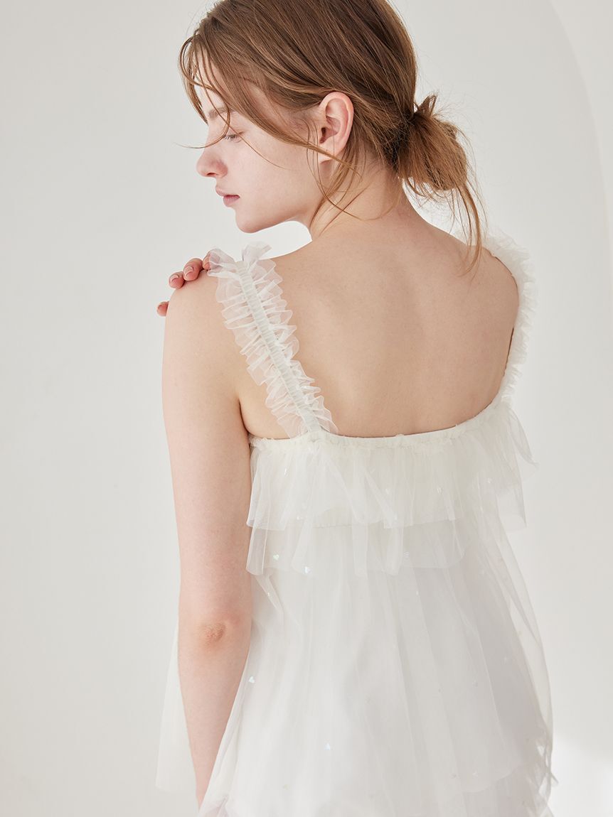 gelato pique「ハート柄チュールカップインキャミソール」|ルームウェア|