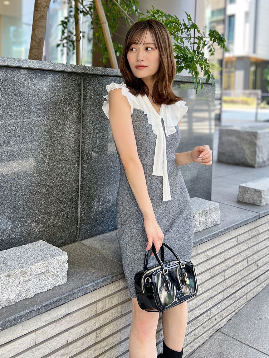 SNIDEL「Sustainableフリルカラードッキングミニワンピース」|ワンピース|