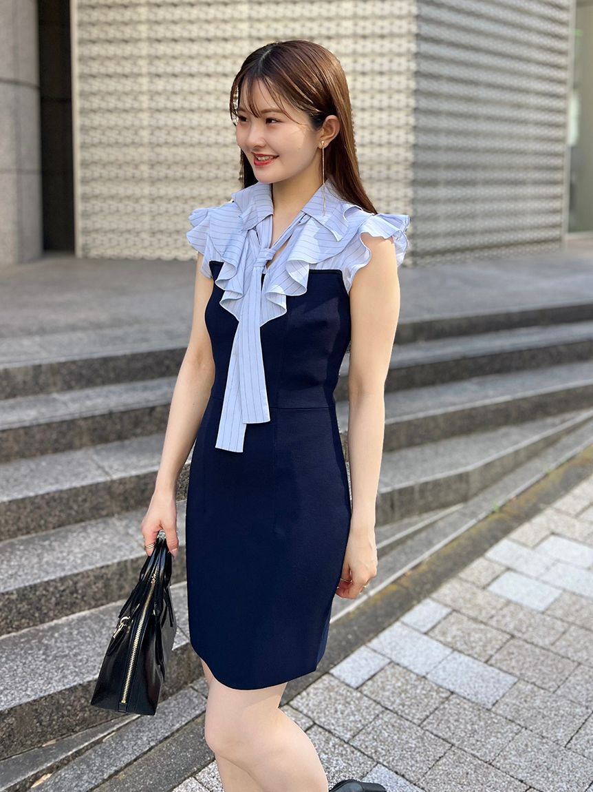 SNIDEL「Sustainableフリルカラードッキングミニワンピース」|ワンピース|