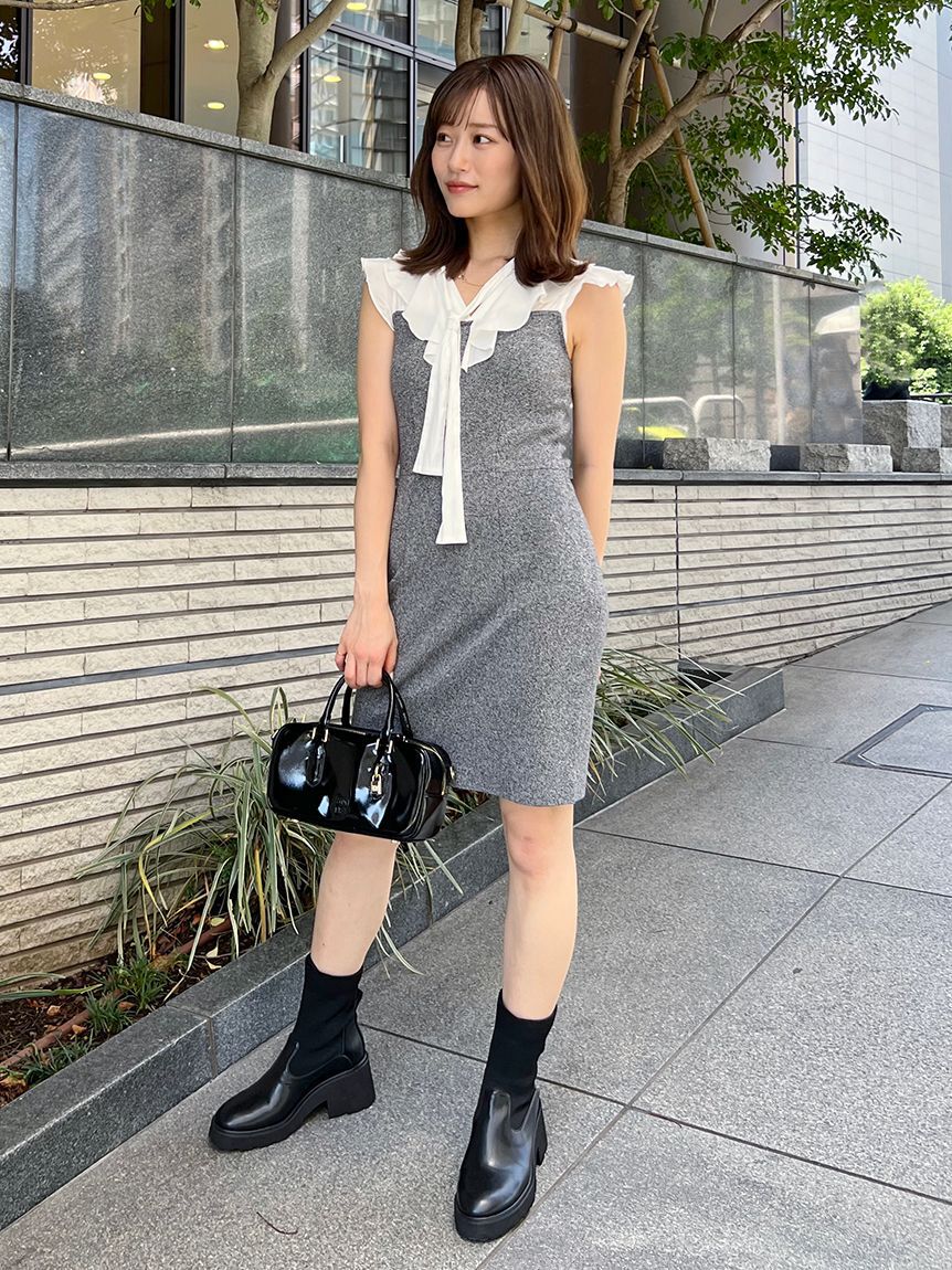 SNIDEL「Sustainableフリルカラードッキングミニワンピース」|ワンピース|