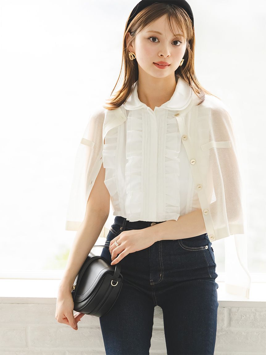 SNIDEL「Sustainableメタルボタンシアーカーディガン」|ニット・セーター|