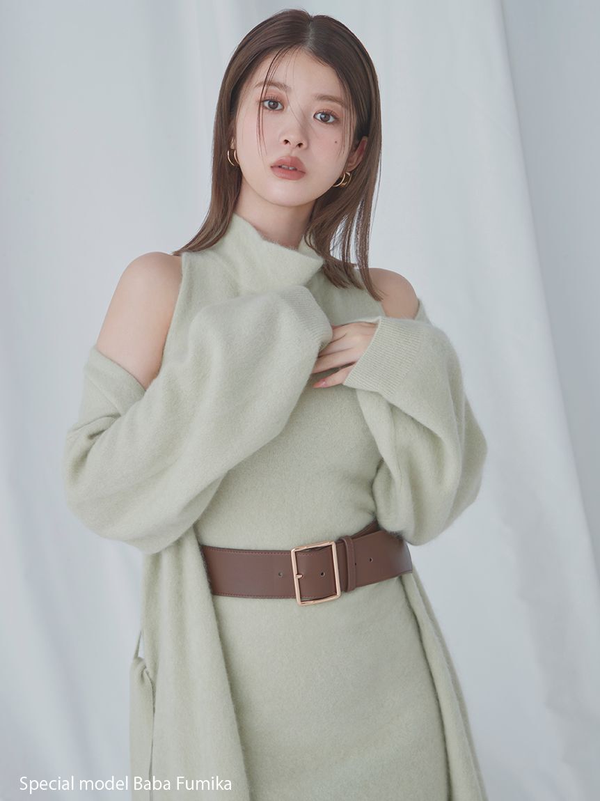 SNIDEL「【HIGH QUALITY】メリノウールアメスリニットワンピース」|ワンピース|