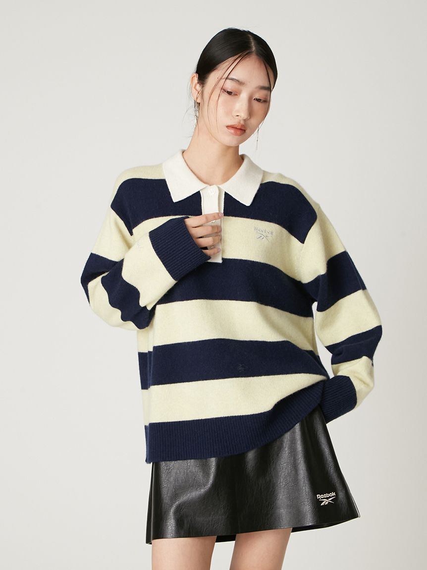 FRAY I.D「【Reebok&times; FRAY I.D】ラガーカラーポロニットプルオーバー」|ニット・セーター|
