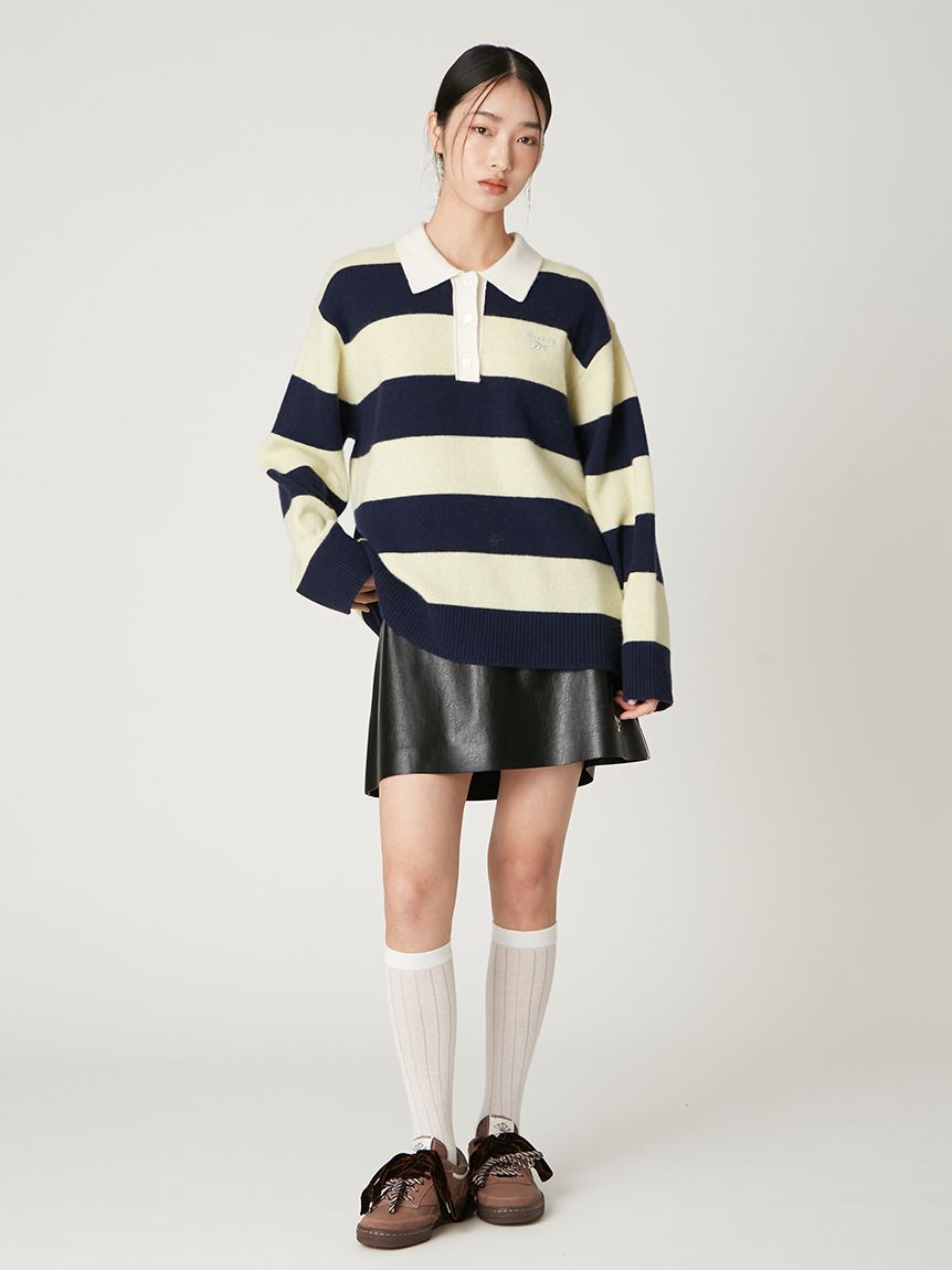 FRAY I.D「【Reebok&times; FRAY I.D】ラガーカラーポロニットプルオーバー」|ニット・セーター|