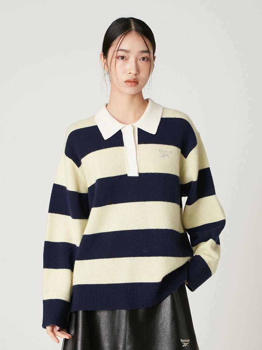FRAY I.D「【Reebok&times; FRAY I.D】ラガーカラーポロニットプルオーバー」|ニット・セーター|