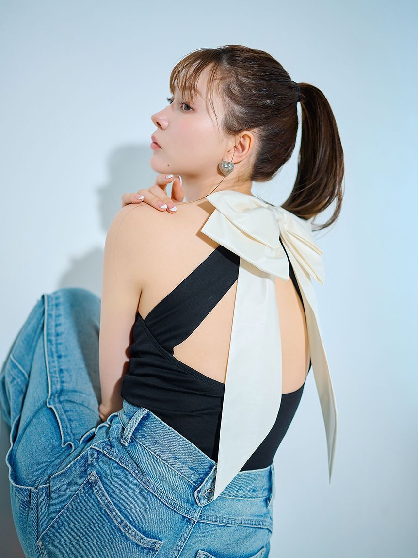 LILY BROWN Lingerie「【LILY BROWN Lingerie】バックリボンボディスーツ」|キャミソール|