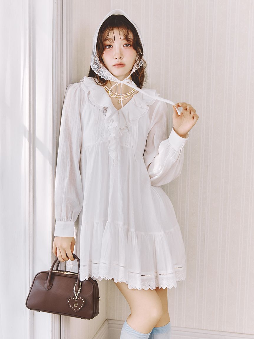 LILY BROWN「コットンレースミニワンピース」|ワンピース|WHT