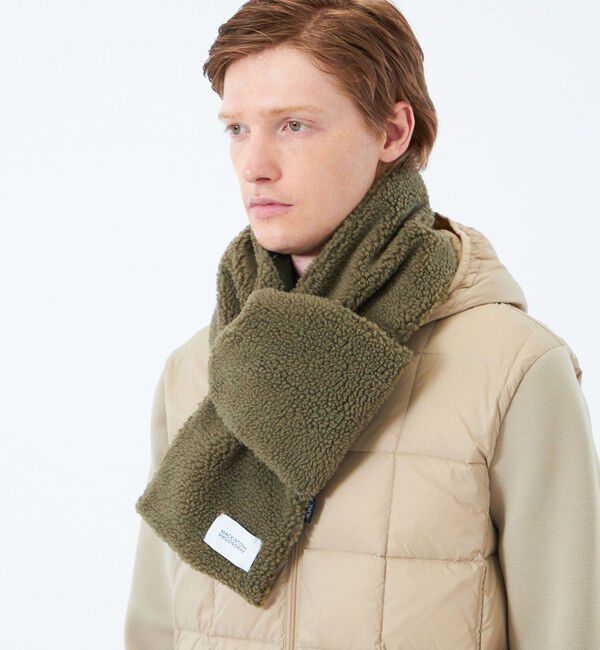 MACKINTOSH PHILOSOPHY「タフタ&times;ボア リバーシブルダウンマフラー with TAION」|マフラー|カーキ