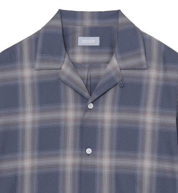 MACKINTOSH PHILOSOPHY「GREY LABEL オンブレチェックオープンカラーシャツ」|シャツ・ブラウス|
