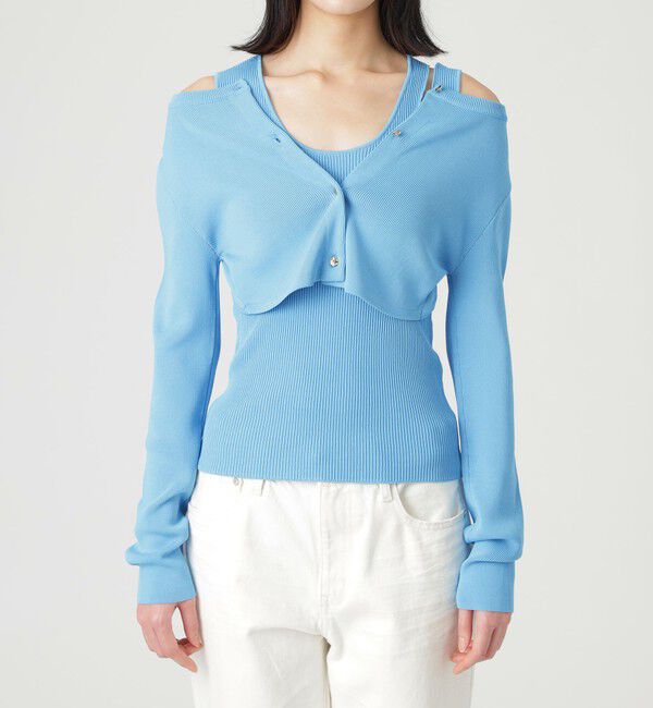  「クロップドレイヤードコンビニット」|ニット・セーター|