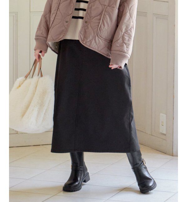 ikka「ボンディングロングスカート」|スカート|