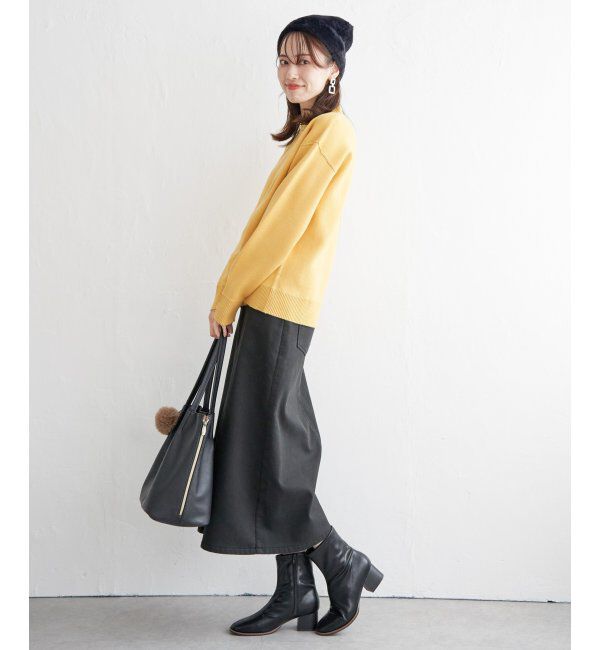 ikka「ボンディングロングスカート」|スカート|