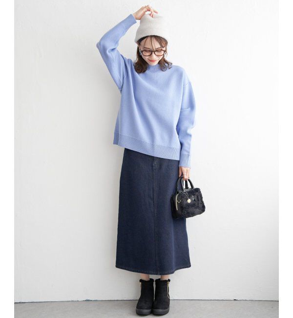 ikka「ボンディングロングスカート」|スカート|