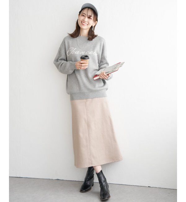 ikka「ボンディングロングスカート」|スカート|