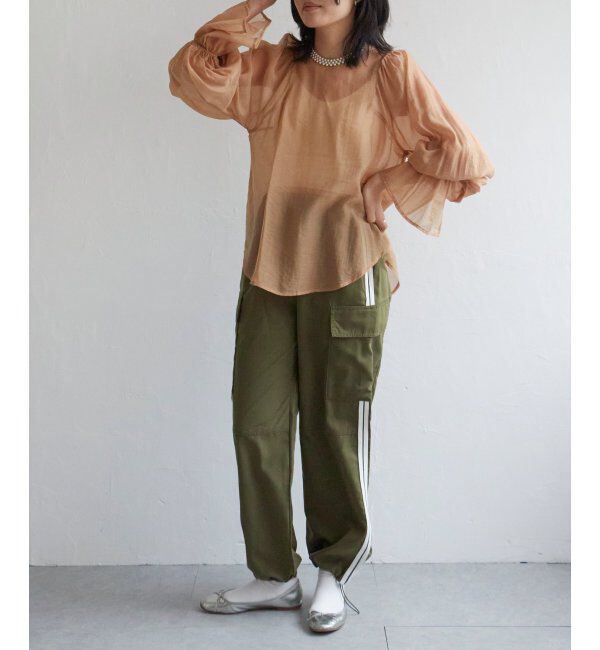 VENCE share style「ポプリンライン入りカーゴパンツ」|デニム|