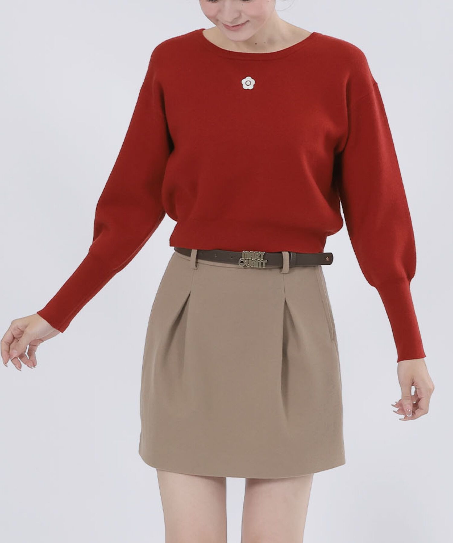 MARY QUANT「バックリボンニット プルオーバー」|シャツ・ブラウス|レッド