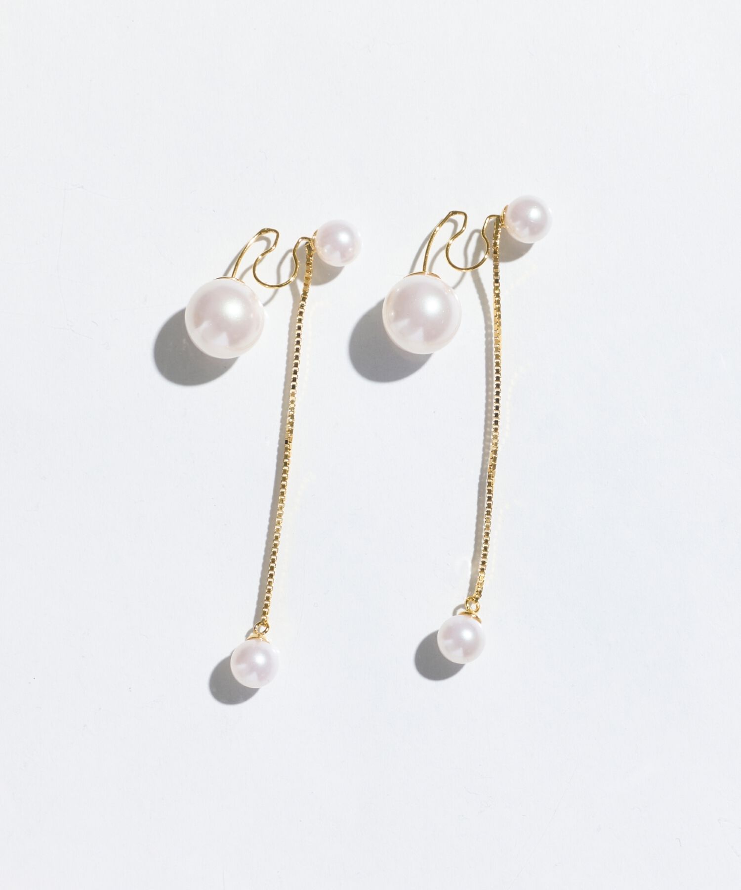 Phoebe「ロングバックモチーフイヤリング　パール」|イヤリング|