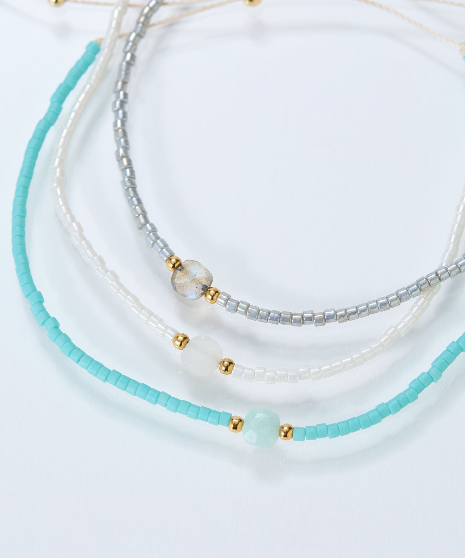 Phoebe「ストーンコードブレスレット　ホワイト/天然石」|ブレスレット・バングル|