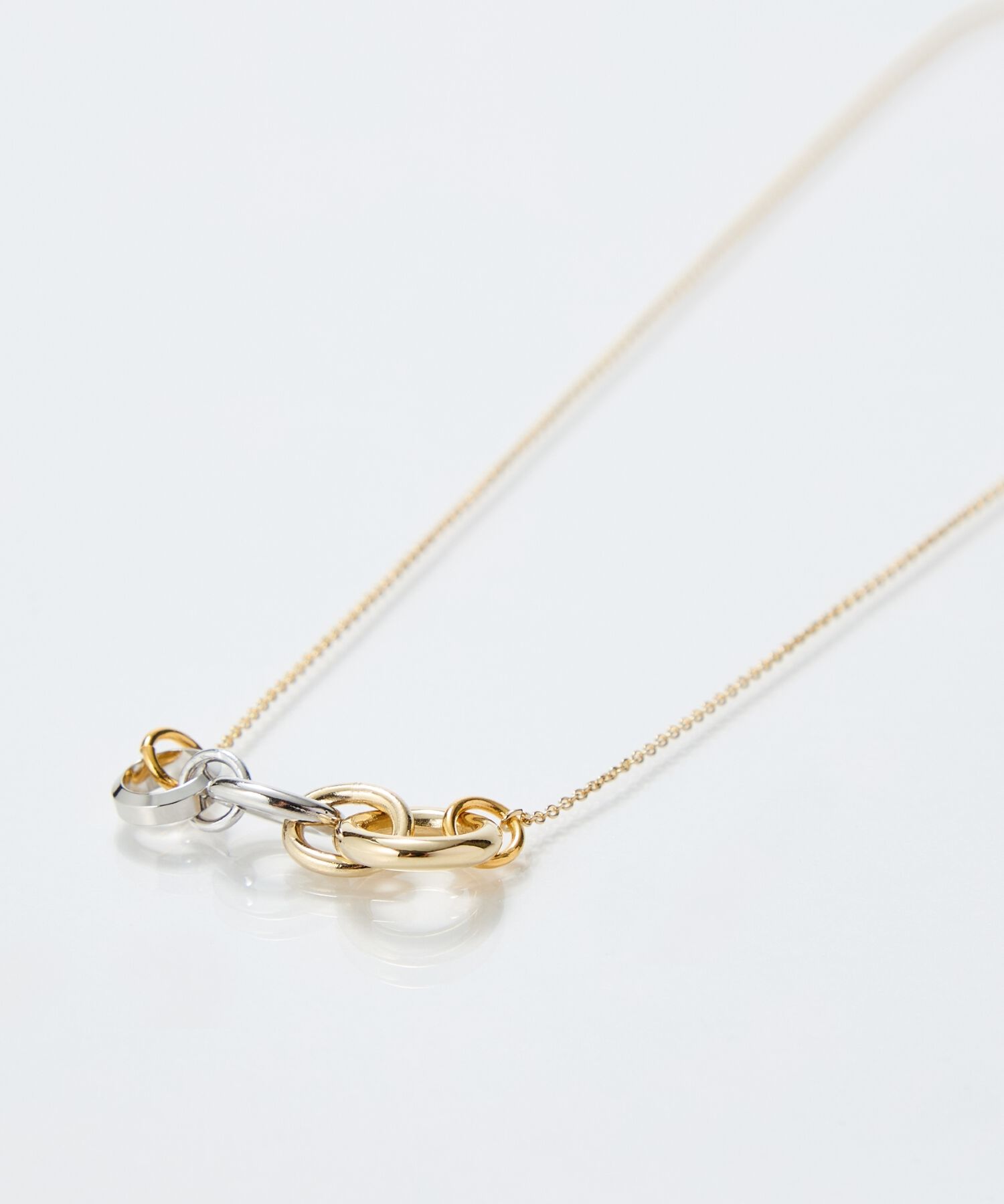  「【金属アレルギー対応】ミックスループメタルネックレス　ゴールド」|ネックレス|