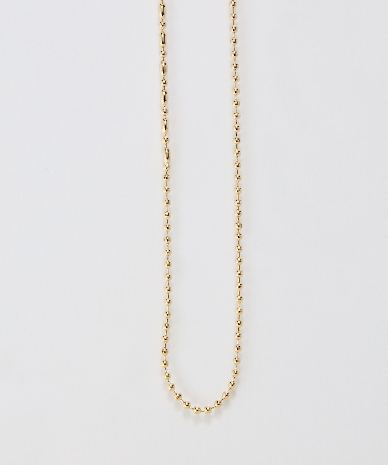  「【金属アレルギー対応】デザインボールチェーンネックレス　ゴールド」|ネックレス|