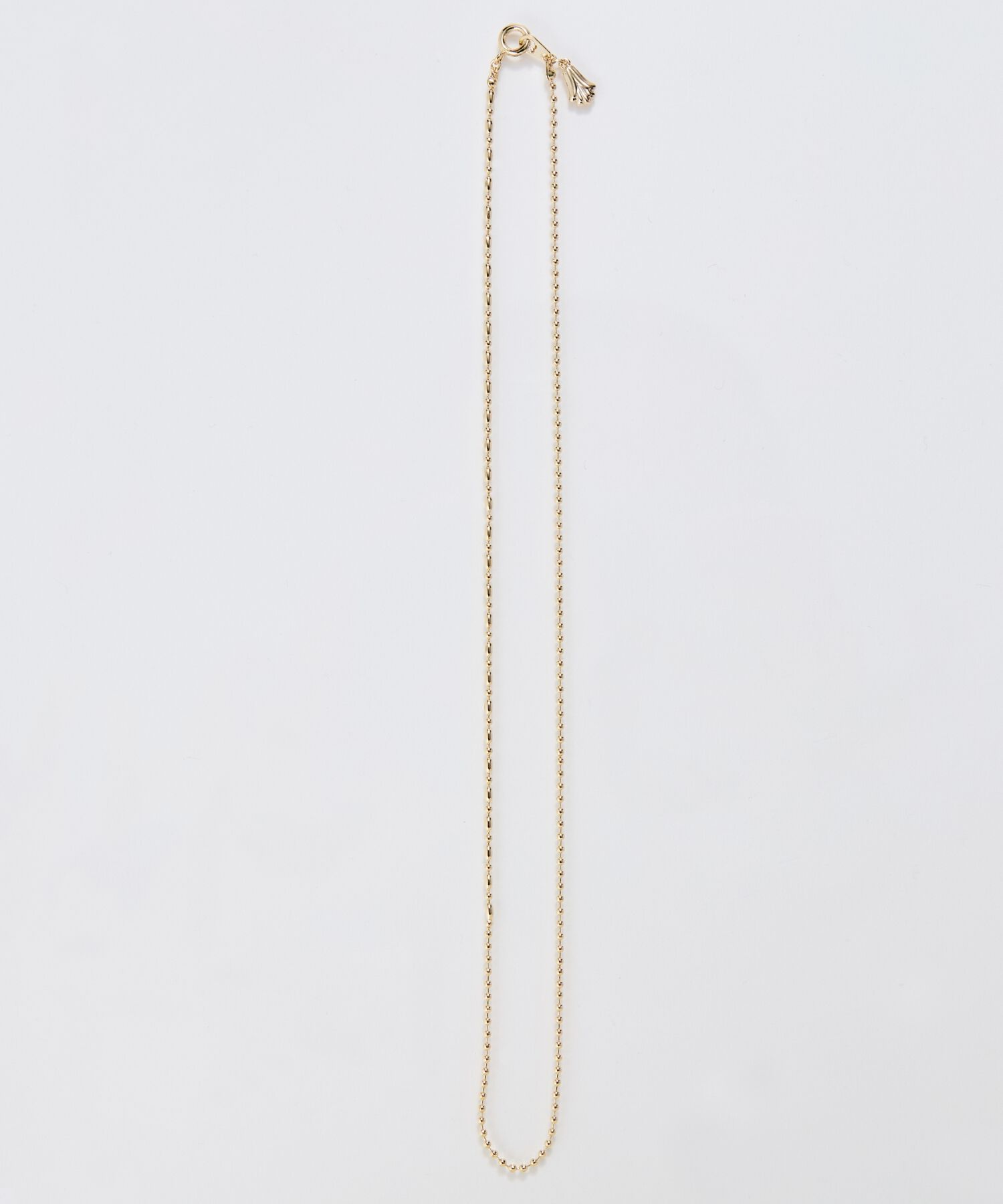  「【金属アレルギー対応】デザインボールチェーンネックレス　ゴールド」|ネックレス|