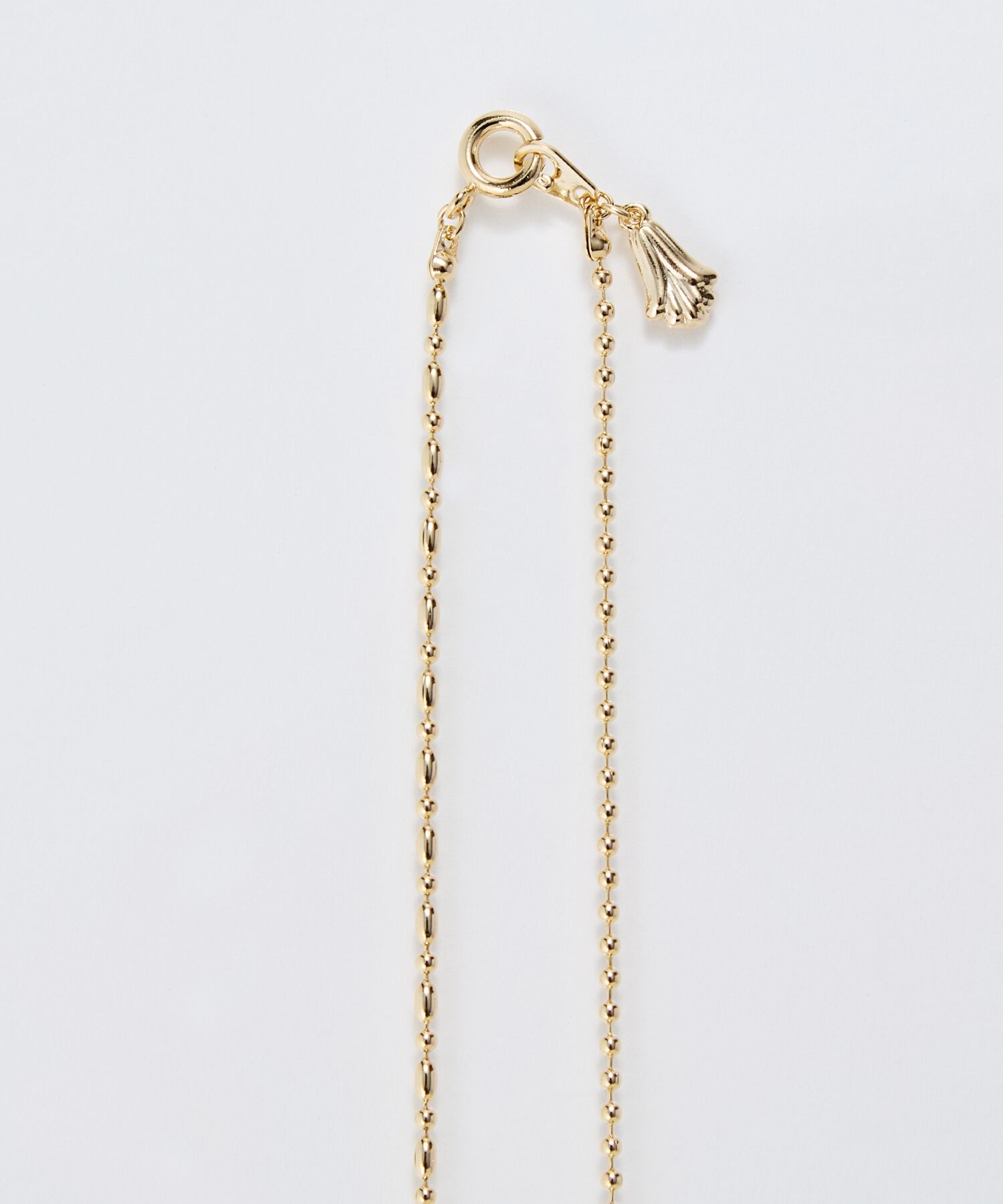  「【金属アレルギー対応】デザインボールチェーンネックレス　ゴールド」|ネックレス|