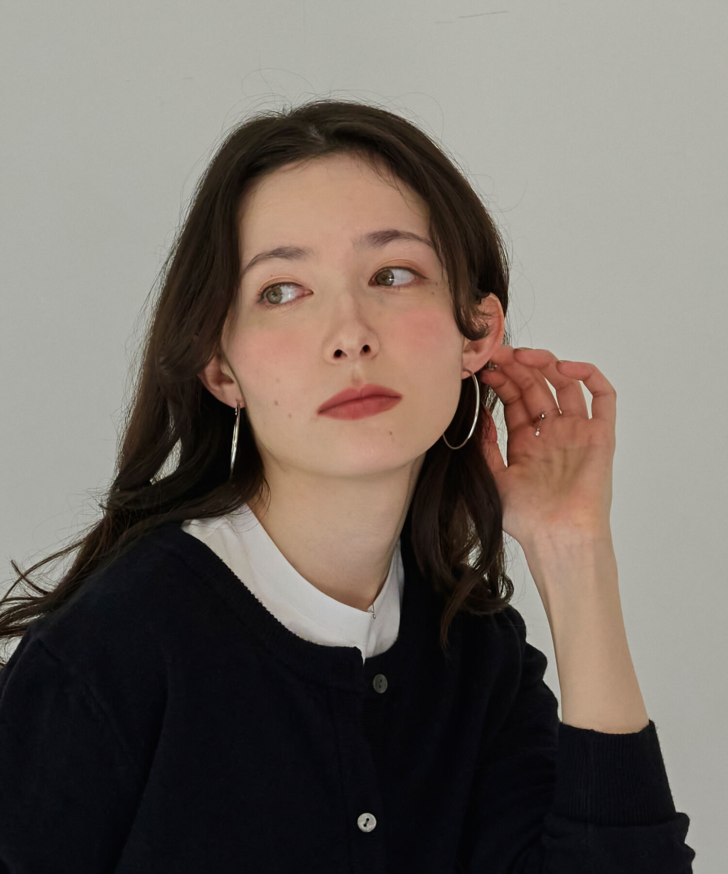 Phoebe「【金属アレルギー対応】ライトフープビッグピアス　シルバー/ステンレス/大振り」|ピアス|