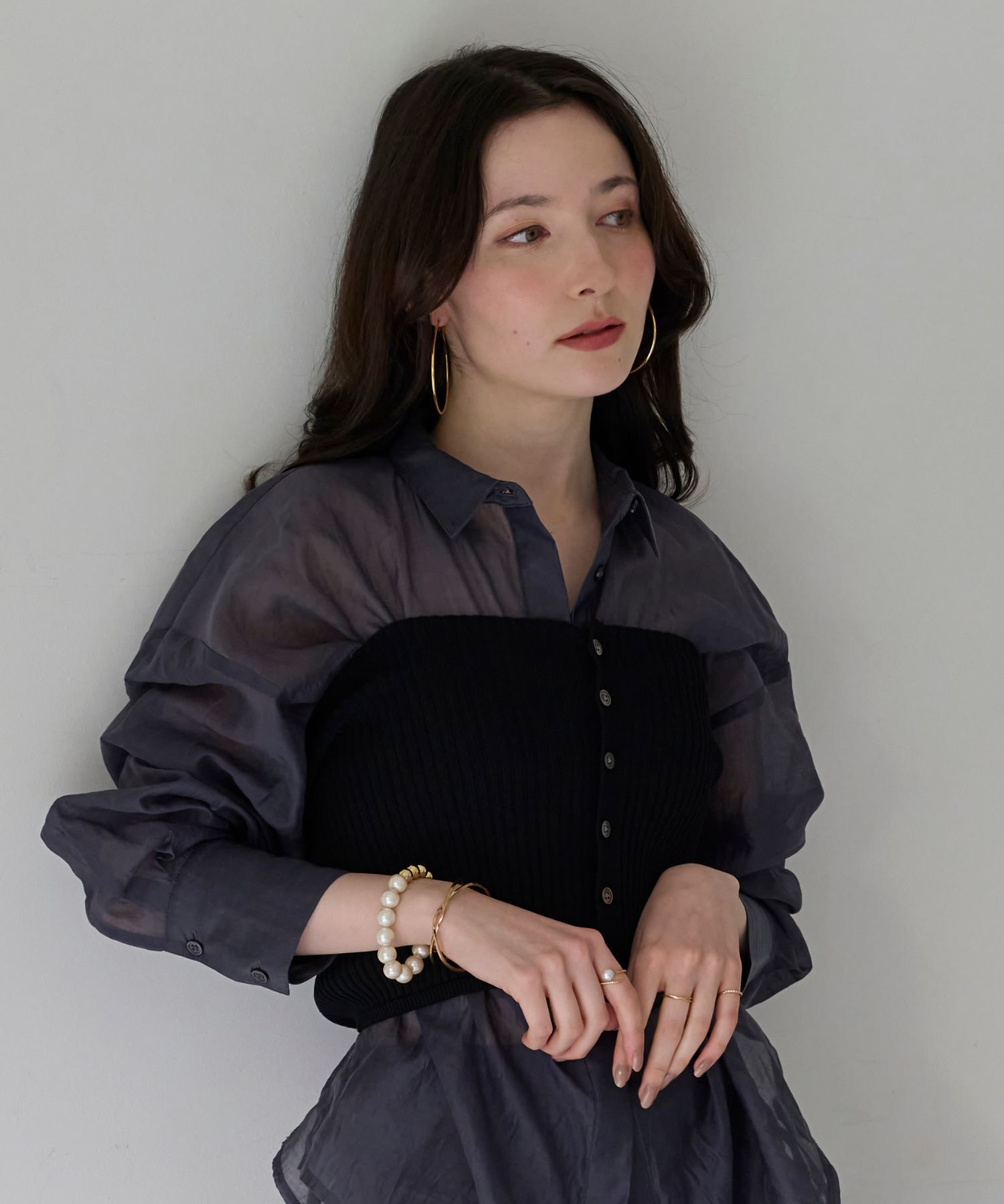 Phoebe「【金属アレルギー対応】ライトフープビッグピアス　ゴールド/ステンレス/大振り」|ピアス|