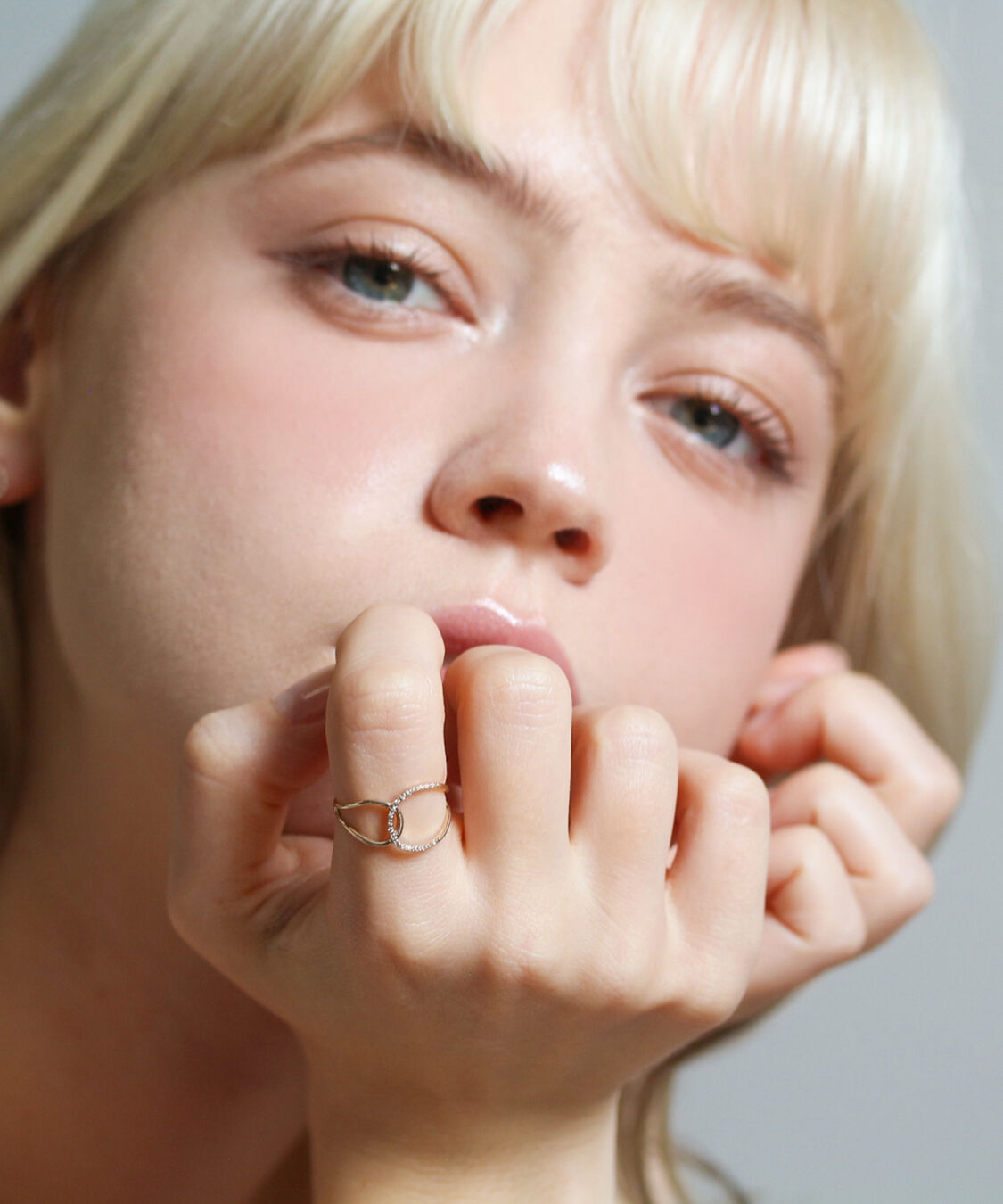  「ダイヤモンド ハグ リング | K10YG 〈世界最小〉」|リング|