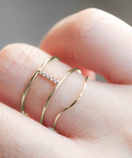  「ゴールド スキニー リング | K10YG」|リング|