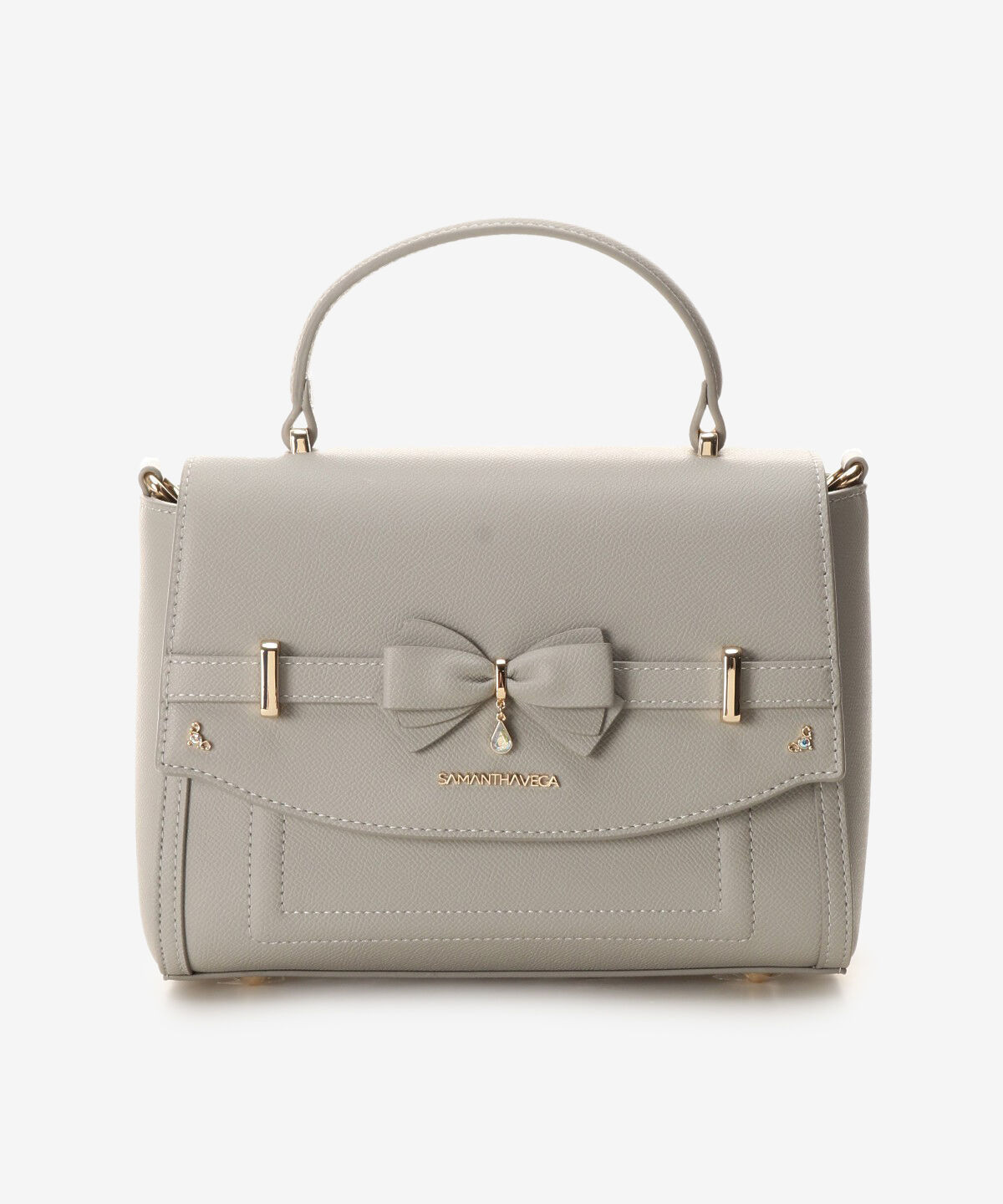 Samantha Vega「アクセントリボンショルダーバッグ」|ショルダー・メッセンジャー|グレー
