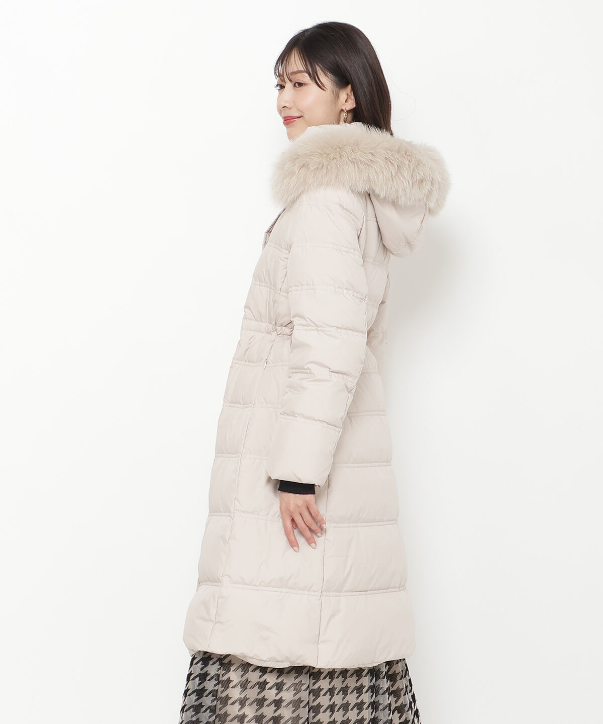 アンドクチュール「FOXファー付きミディアムロングダウン」|ダウン|