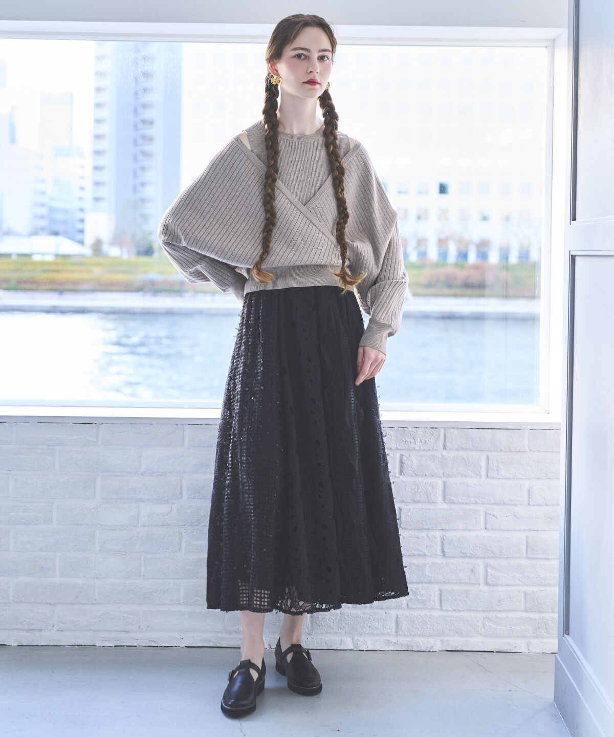 アンドクチュール「ManyWayレイヤードニットプルオーバー」|ニット・セーター|