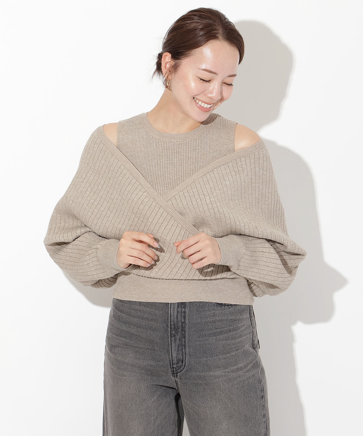 アンドクチュール「ManyWayレイヤードニットプルオーバー」|ニット・セーター|