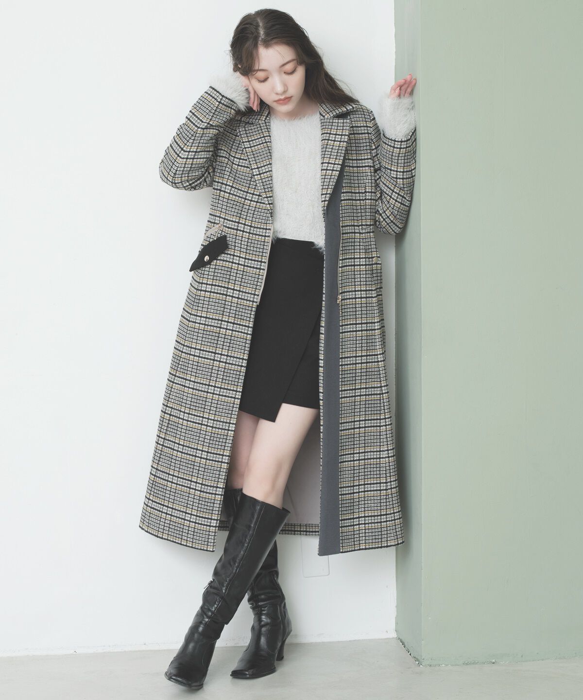 REDYAZEL「ハイウエストラップミニスカパン」|台形|