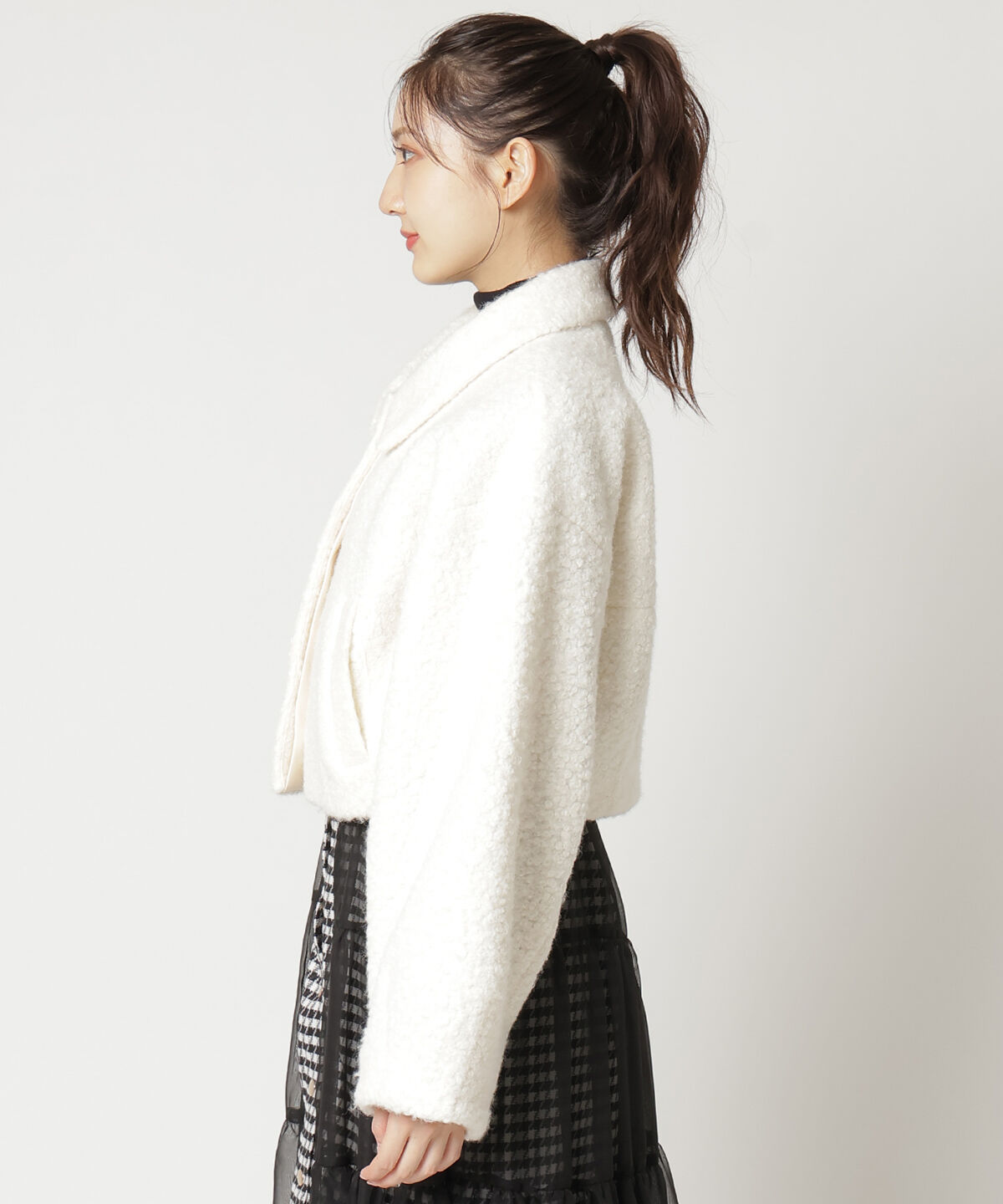REDYAZEL「ブークレショートコート」|ステンカラーコート|