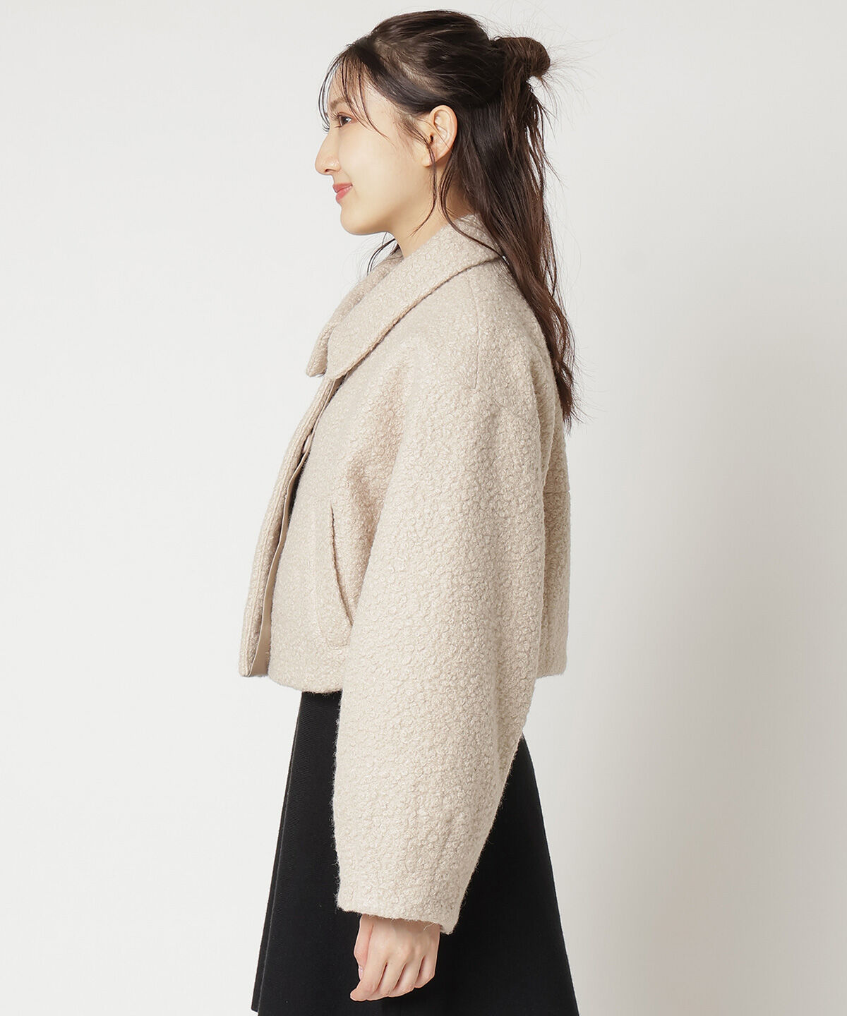 REDYAZEL「ブークレショートコート」|ステンカラーコート|