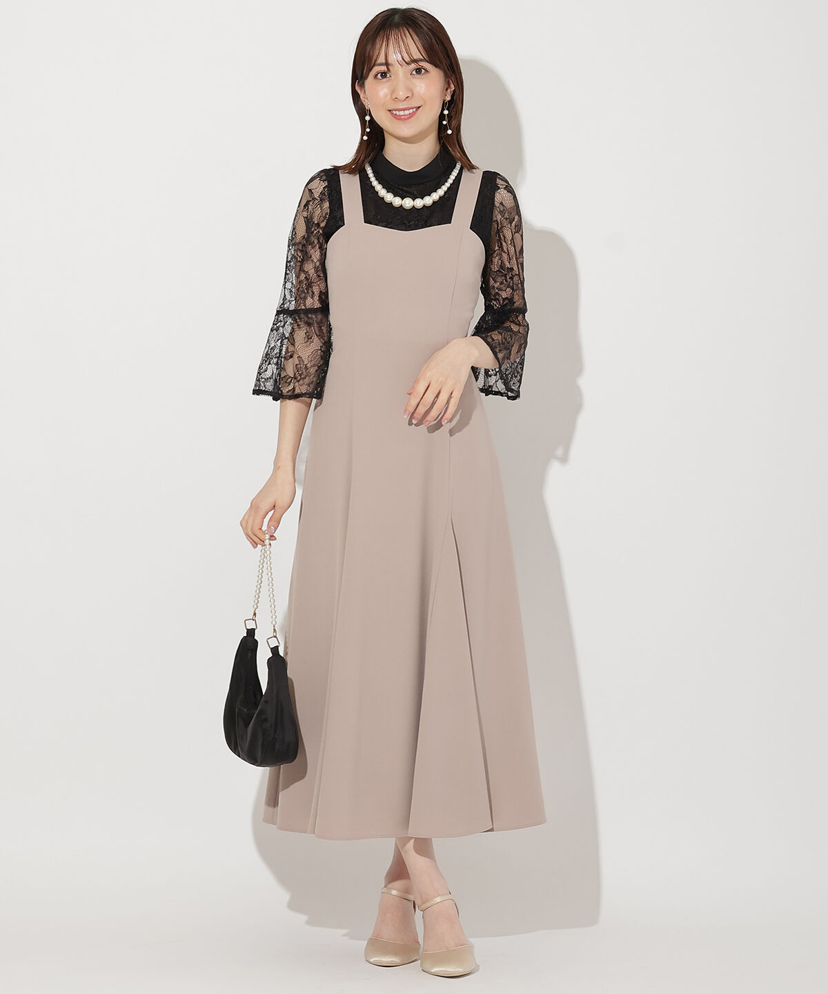 WILLSELECTION「配色レースレイヤードマーメイドワンピース」|ドレス|