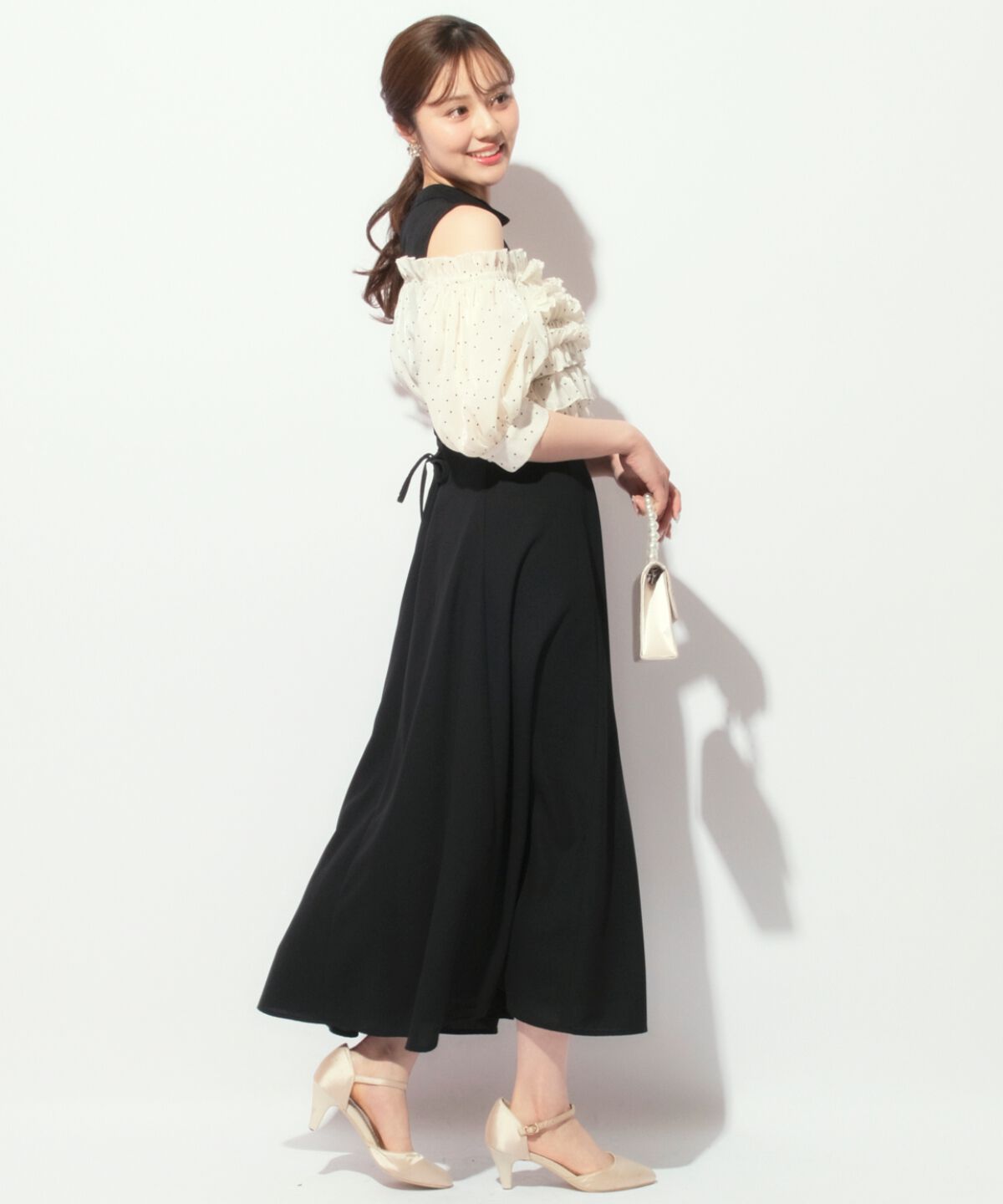 WILLSELECTION「オフショル袖ボリュームドレス」|ドレス|