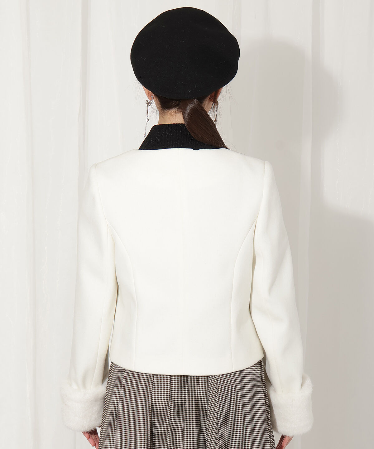 WILLSELECTION「ビジューリボンノーカラーコート」|ノーカラーコート|